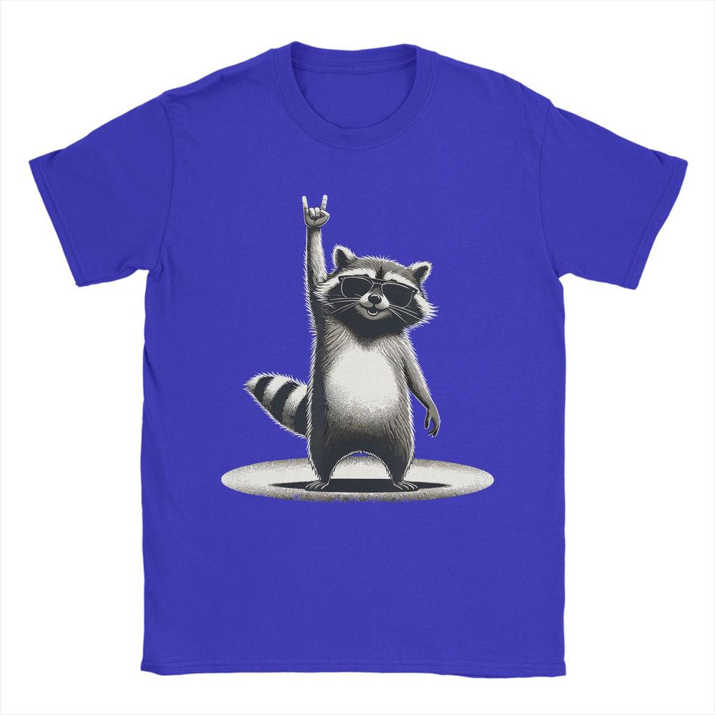 Retro Raccoon Rock Music Gift Unisex Kids Women Funny Raccoon Cotton T Shirt For Unisex Summer Vintage T Shirts Oversized Cheap Tops