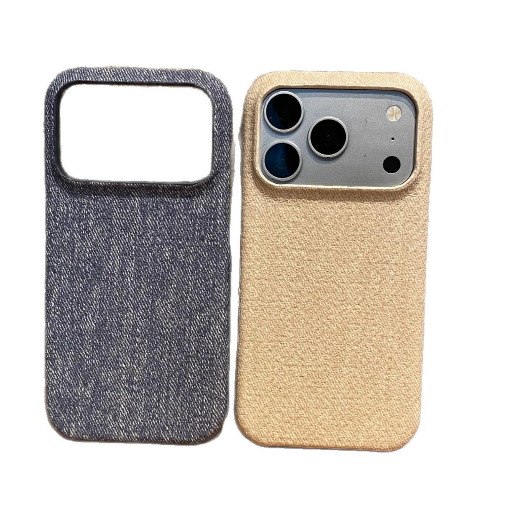 White Denim Pattern Phone Case for Apple 17 Pro Max, 16/15, New 14 Pro Max, 13 Mini