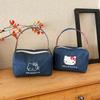 Cartoon Kitty Cat Denim Handbag Portable Kawaii Plush Bags Casual Handbag Cute Kitty Cat Makeup Bag Girls Women's shoulder bag