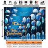 2D Blue Theme Birthday Party Backdrop Spanish Balloon & Present Banner Decoration