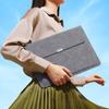 UGREEN Laptop Sleeve 16-Inch, Storage Bag Protective Cover PU Leather, Compatible with All Computers, Can Be Used As Stand, Gray