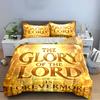 Glory of the Lord Golden Bedding Set Bedding set (1 duvet cover, 2 pillowcases, duvet not included)