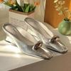 Fashion Square Toe Women Slippers Mules Sandals High Heels Shoes Woman Loafers 2025 Trend Designer Summer Shallow Soft  Slides