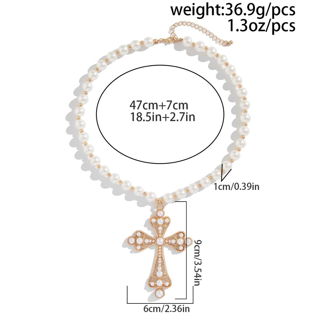 PuRui Trendy Gold Color Perfectly Round Imitation Zircon Necklace Man Adjustable Jesus Cross Pendant Lucky Zircon Accessories