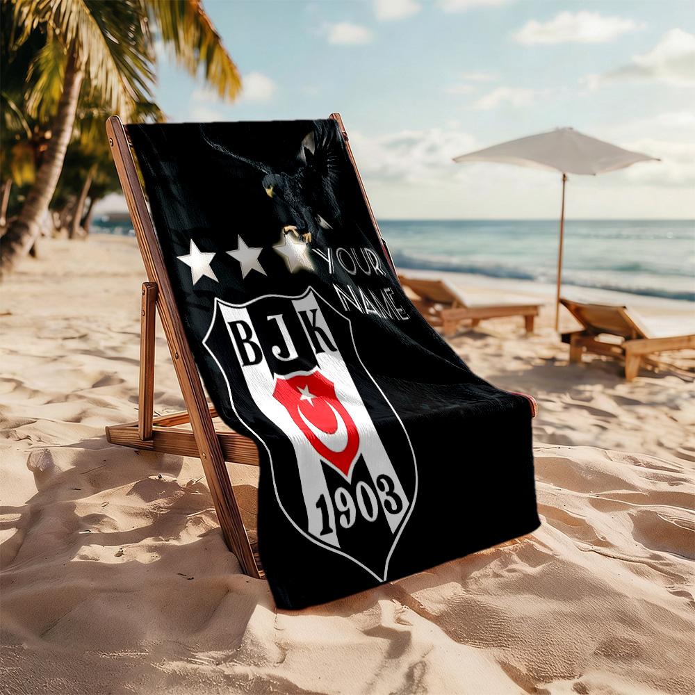 Beşiktaş Pride Glory Customized Name Beach Towel Quick-Dry Soft Microfiber Suitable for Sports Travel Swimming Yoga Bathroom Beach And Pool