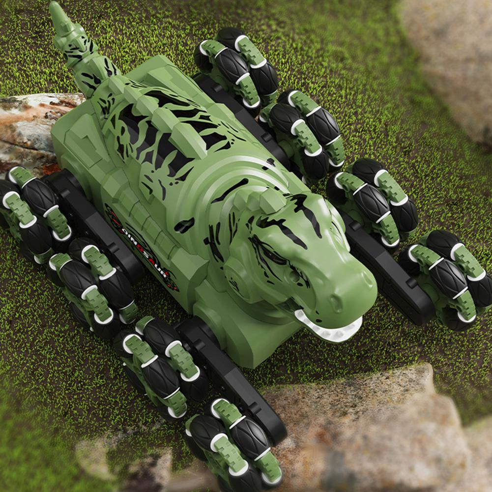 2.4G Dinosaur Remote Control Car 8-wheel 4WD Stunt Off-road Vehicle With Spray Light Dinosaur Toys For Kids