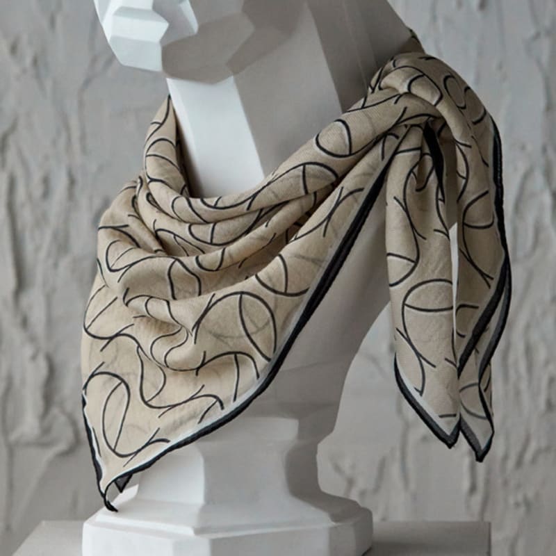 ANA MAISON Sophisticated Linework Silk Wool Scarf [PMsw-1357]