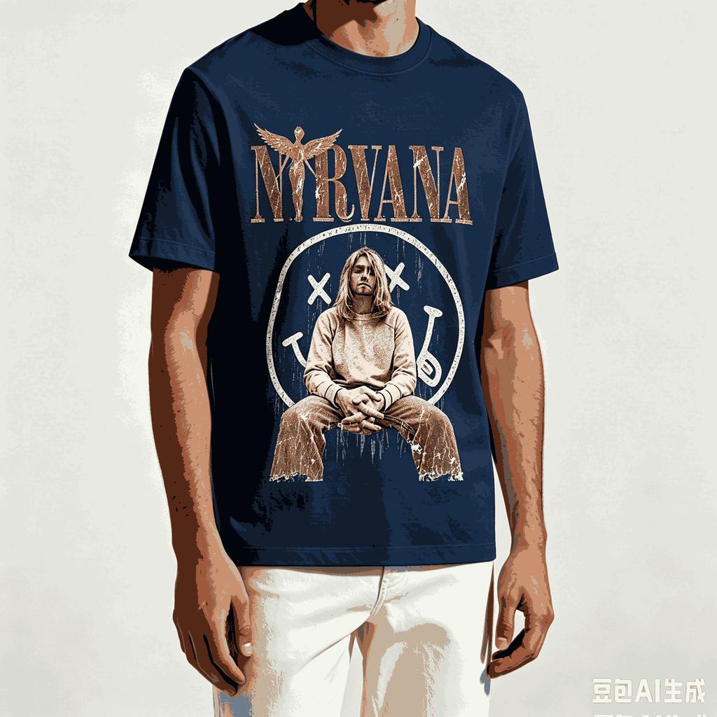 Nirvana Per Fan Regalo Maglietta Unisex Unisex Harajuku Oversize Unisex Manica Corta Streetwear Alta Qualità Coppie Comoda Morbida