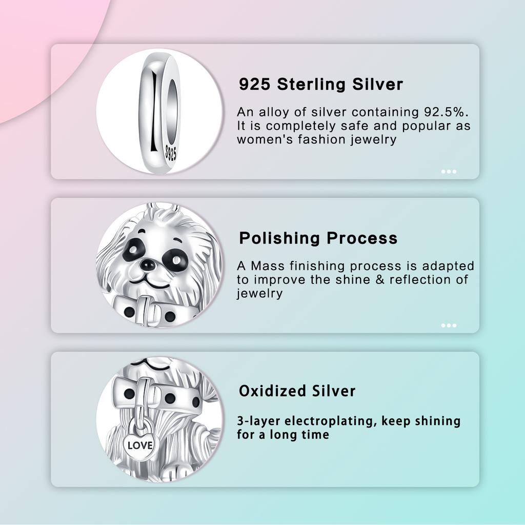 copper Charm Bead Charms Dogs Dangle Bead Charms Compatible With Authentic Charm Bead Charms Bracelets Do It Yourself Bead Women Jewellery Making