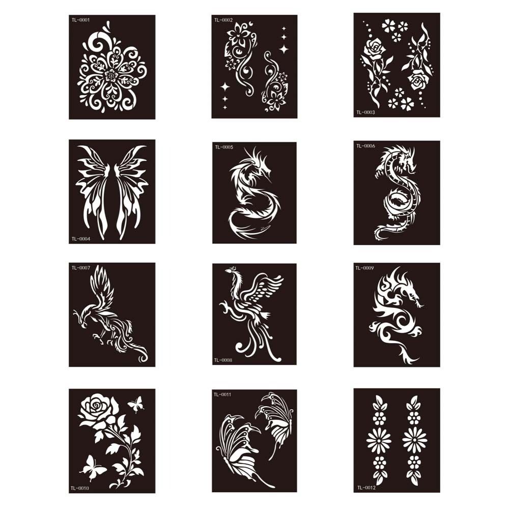Fake Tattoo Decals Henna Tattoo Template Mehndi Stickers Body Art Sticker Temporary Tattoo Girls
