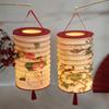 Traditional Hanging Led Lantern Folding Organ Design Chinese Style Mid-autumn New Year Decor Portable Lantern With Handlen
