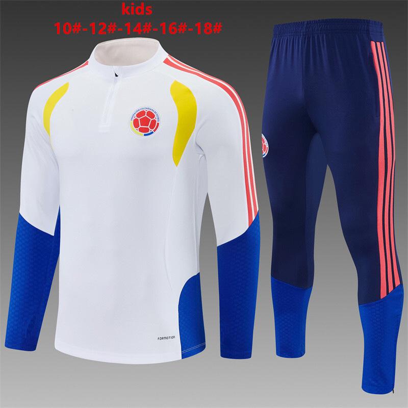 2627 World Cup Kids' Long-Sleeve Half-Zip Training Set - National Team Football Uniform, Quick-Drying & Breathable