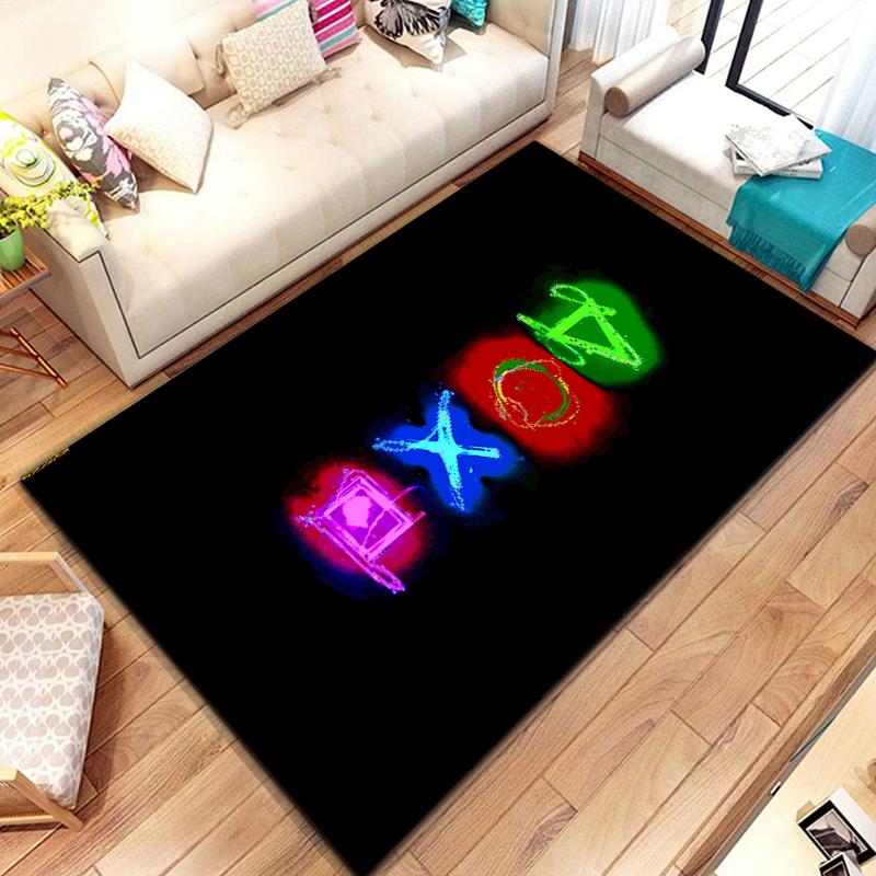 Game Console Symbols Cards Game Rug Teen Kawaii Living Room Bedroom Anime Carpet Children's Aesthetic Room Decor Furry Mat