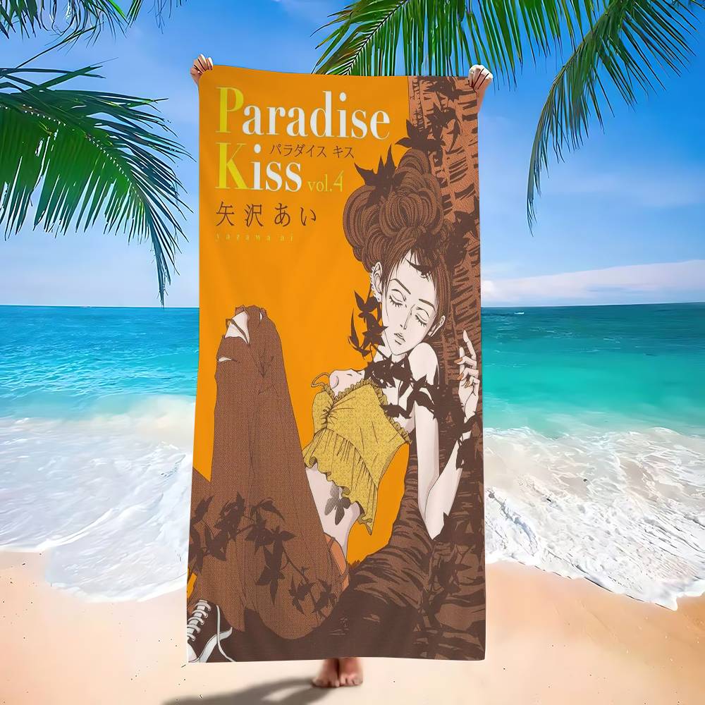 Anime P-Paradise K-Kisss Shoujo Manga Beach Towel Bath Towels for Microfiber Quick Dry Custom Sand Free Beach Yoga Spa Gym Pool