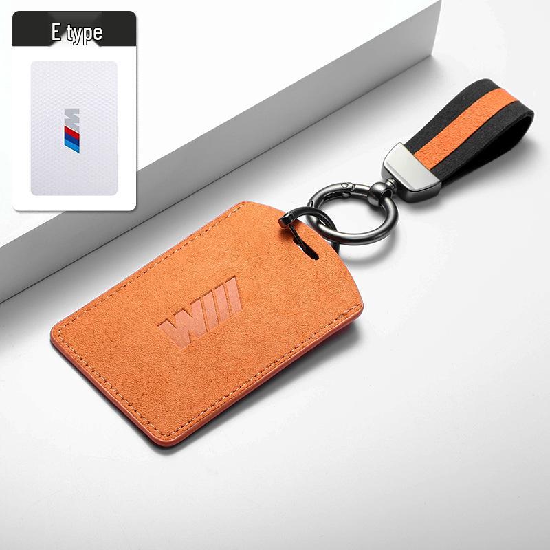 Compatible with BMW New 5 Series, 7 Series, 4 Series, X5, and X7 NFC Key: Suede Double Buckle Card Case.