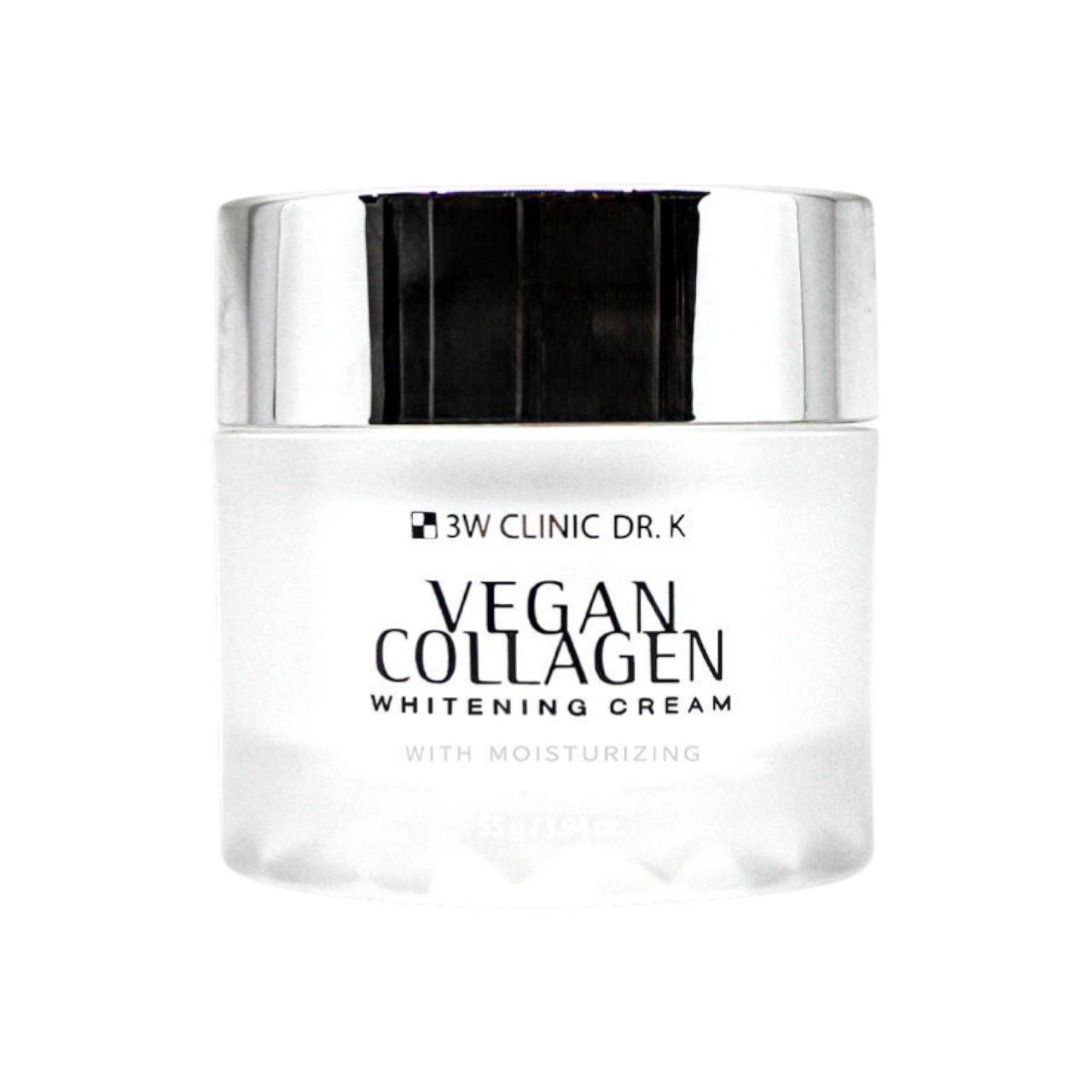 3W Clinic Dr. K Vegan Collagen Whitening Cream - Brightening & Elasticity Moisturizer with Vegan Collagen, 55g