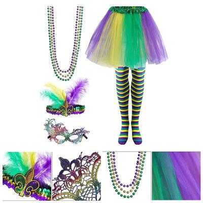 Mardi Gras Celebration Costume Hat Masquerade Mask Festival Theme Party Sequins Headband Boa Carnival Party Accessories