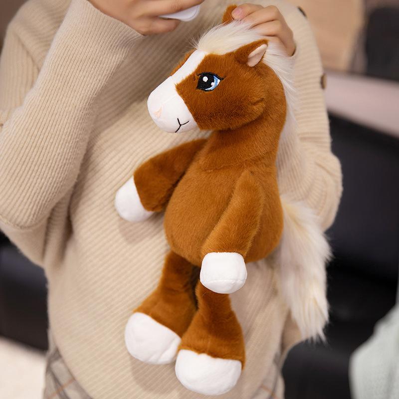 Simulation Horse Doll Plush Toy Hanging Legs Horse Doll Zodiac Pony Grab Rag Doll Horse Year New Year Mascot