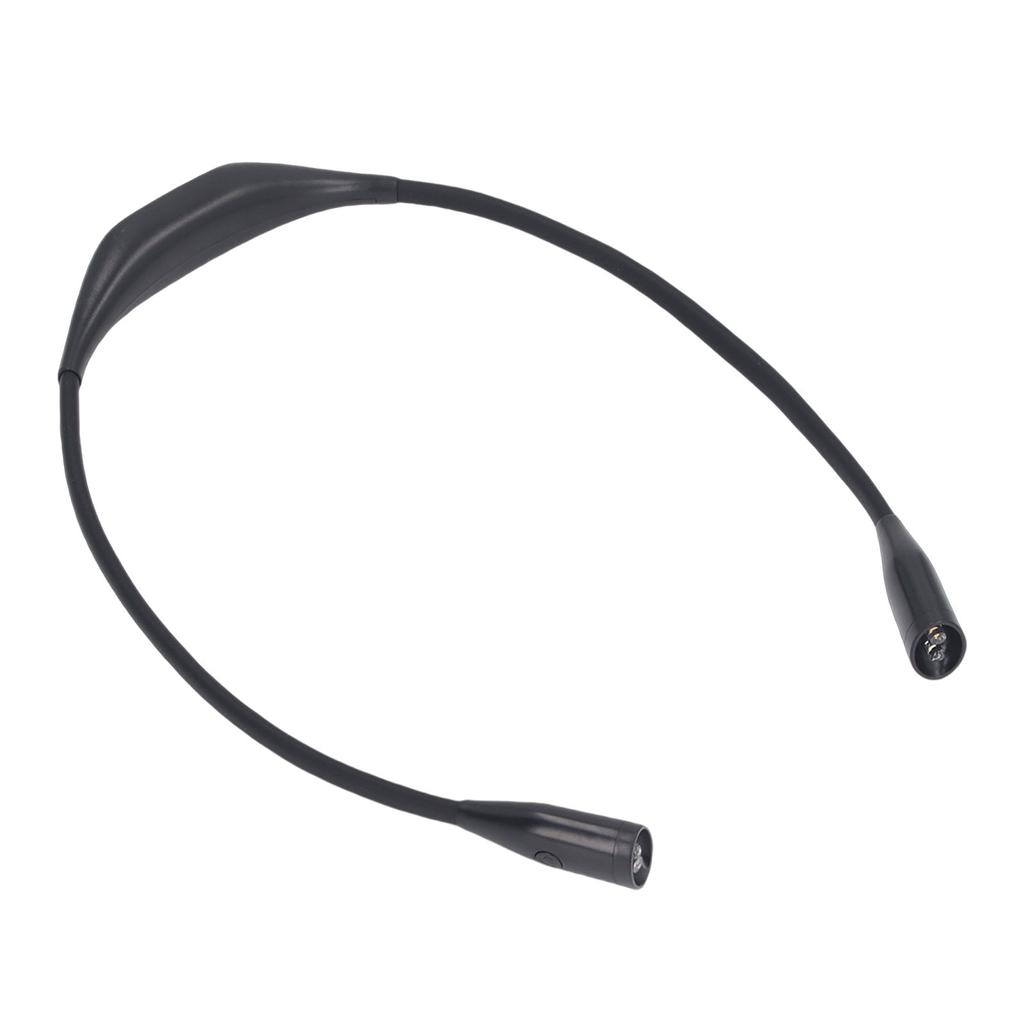 Neck Light Black Dual Color Temperature Eye Caring USB Rechargeable LED Portable Neck Book Light with Brightness   for Reading