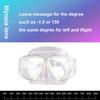 -1.5 To -8.5 Myopia Adults Silicone HD Clear Anti Fog Diving Eyewear Masks Custom For Left Right Eyes Different Degrees