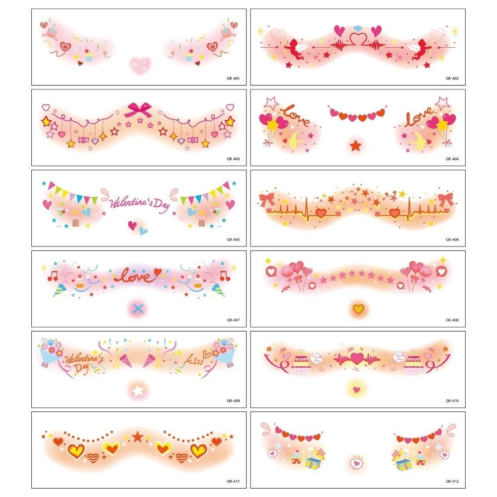 Lips Cheek Temporary Stickers Disposable Love Face Stickers Valentine's Day Tattoo Take Photos