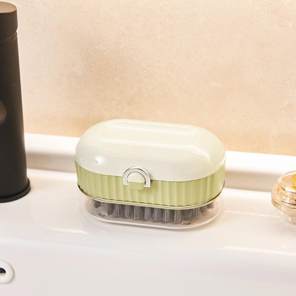 

Пластиковый держатель для мыльницы с роликовой щеткой, мыльница с дренажем, многофункциональная щетка для чистки, органайзер для раковины для кухни и ванной комнаты