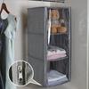 Oxford Fabric Dustproof Hanging Organizer Double-Zip Clear Storage Bag Multi-Layer Closet Shelves Compact Home Wardrobe Solution