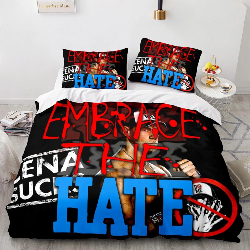 3D-printat WWE Brottningsspel Sängkläder Set Pojkar Flickor Enkel Dubbel Queen Size Påslakan Örngott Säng Barn Vuxna Hemtextil