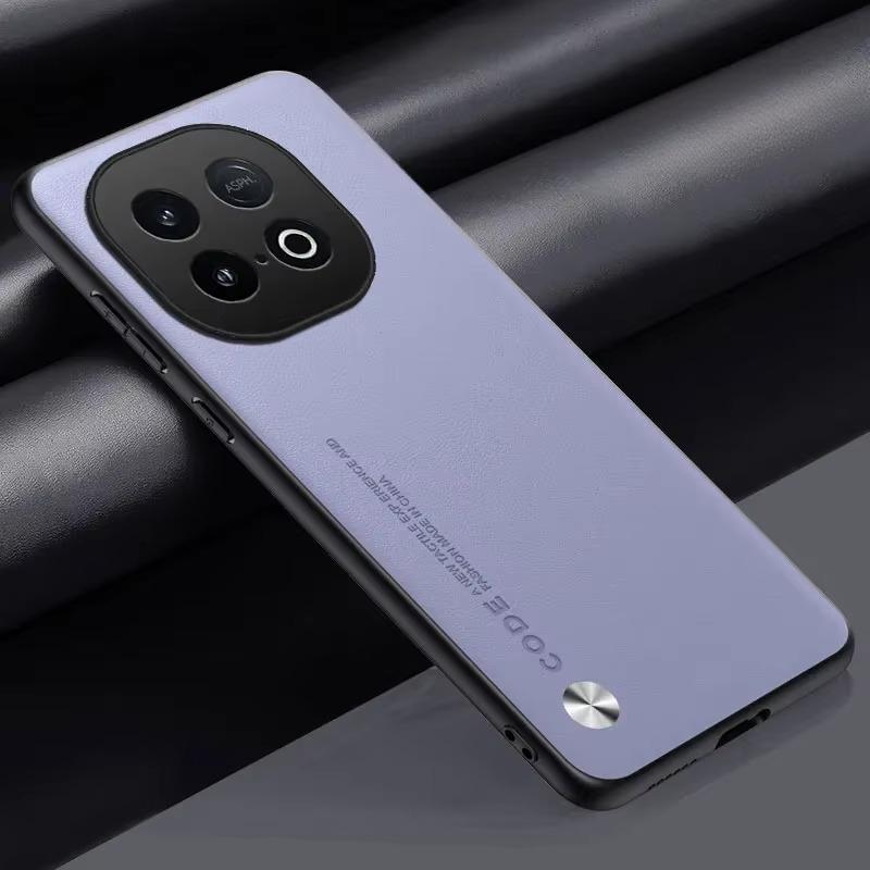 For IQOO Z10 Turbo Pro Case Plain PU Leather Silicone TPU Protection Cover for VIVO IQOO Z10 Turbo Z 10 Shockproof Hard Bumper