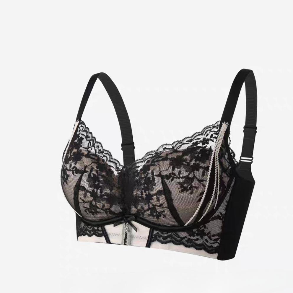 

Sexy Lace Push-up Bra with Side Ratio, Anti-sagging Side Breast Adjustment No-wire Bra 70