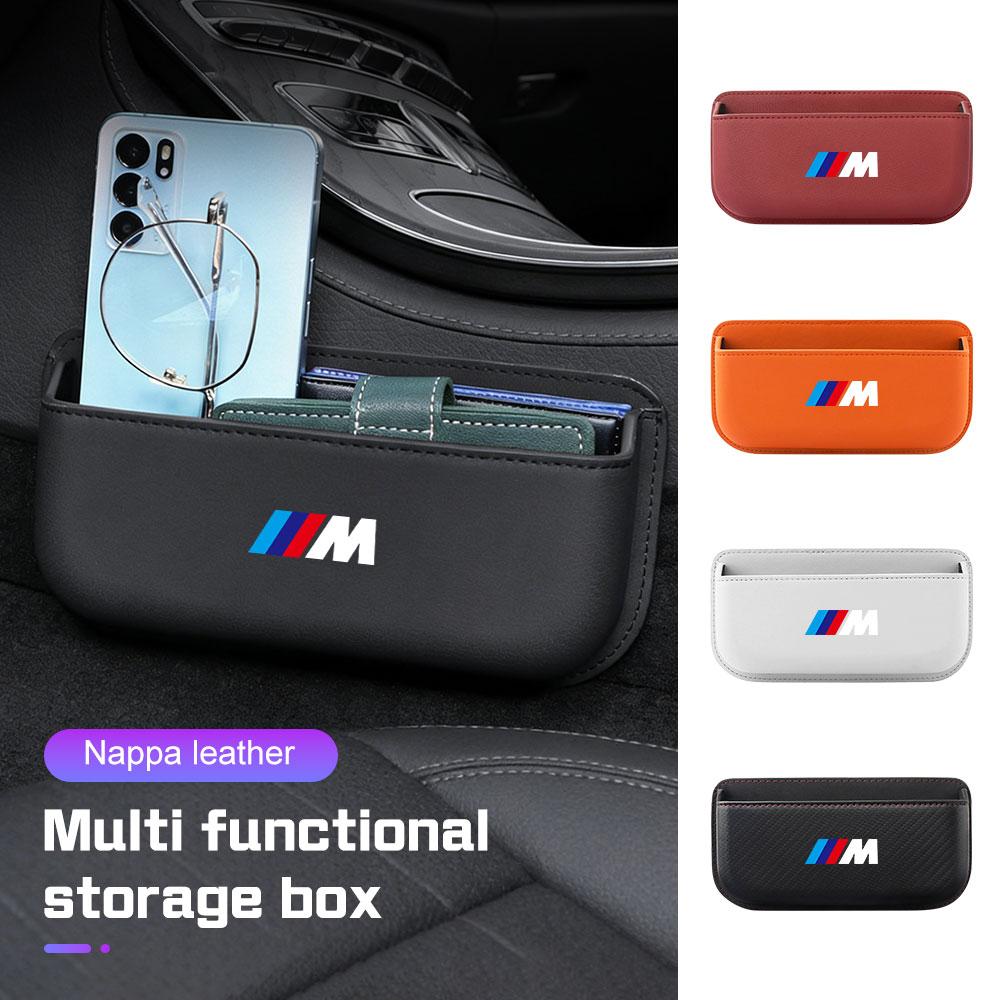 Leather Car Side Pocket Organizer Bag For BMW M M3 M5 E36 E39 E46 E60 E91 F48 F25 F15 F10 F01 X1 X3 Door Adhesive Storage Pouch npmk56