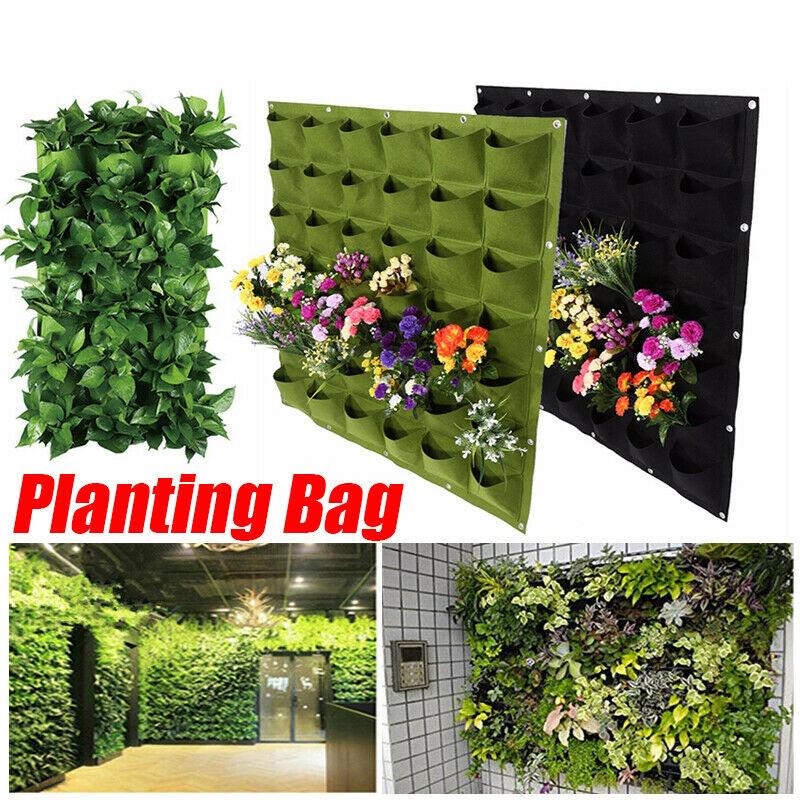 36Pockets Hanging Green Grow Bag Planter Vertical Garden Vegetable Living Garden Bag Planter Growing Bags Flowers Supply