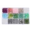 370pcs/box Crystal Glass Bamboo Joint Beads Metal Space Beads Kit for Bracelet Necklace DIY Jewelry Making Set
