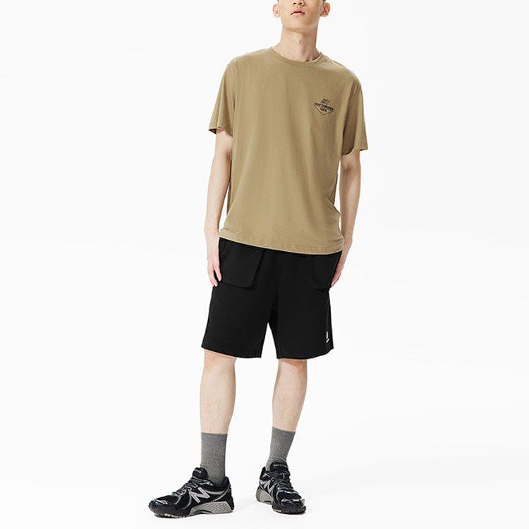 New Balance T Shirts Men's Brown Crew Neck Moderate Straight Fit AMT22396-INC