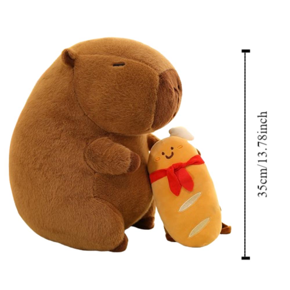 With Croissant Bread Capybara Plush Toys Fluffy Stuffed Capybara Doll  Home Decor Gifts