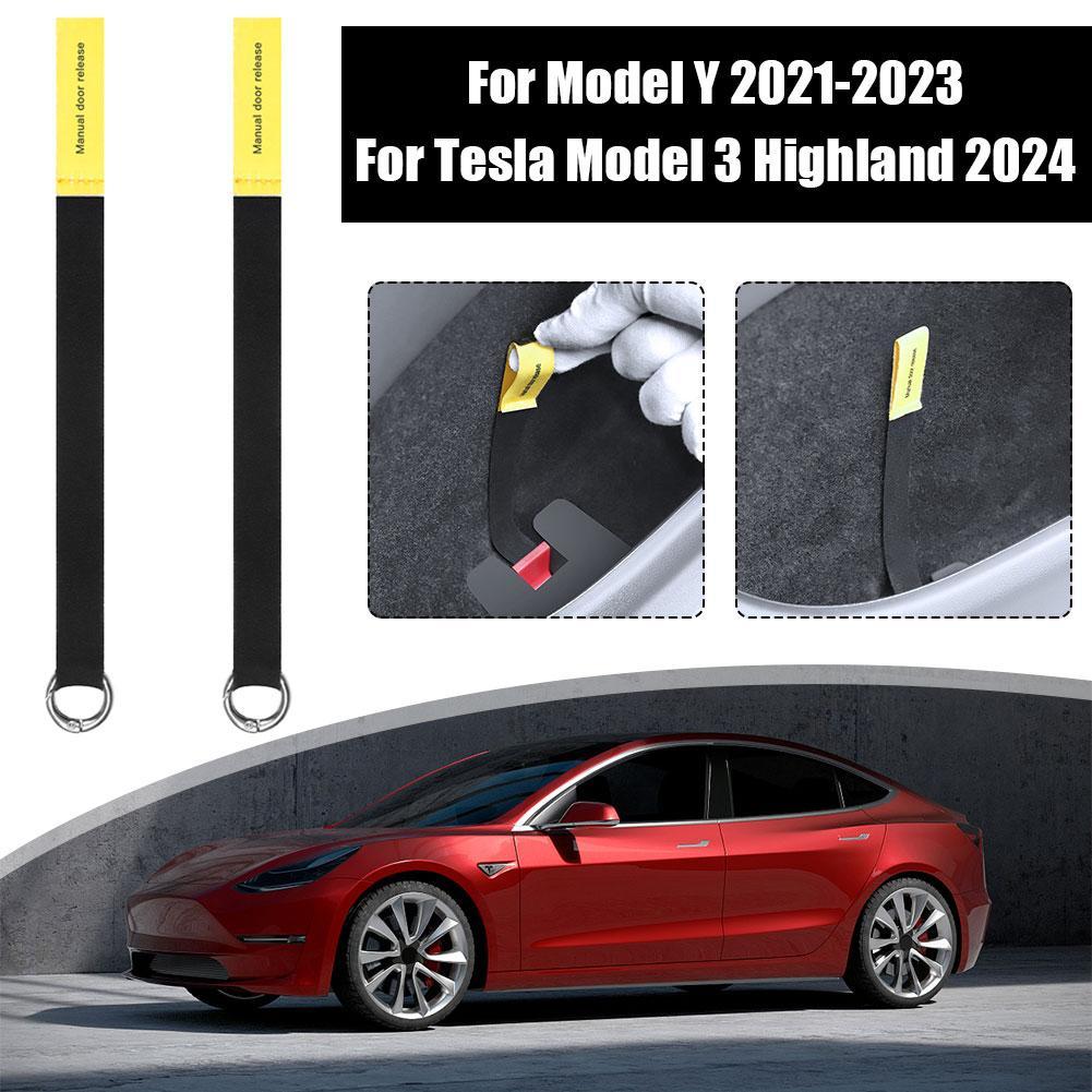 

Трос аварийной безопасности задней двери для Tesla Highland 2024 для модели Y 2024-2024, аварийная ручка, автомобильный аксессуар, 2 шт.