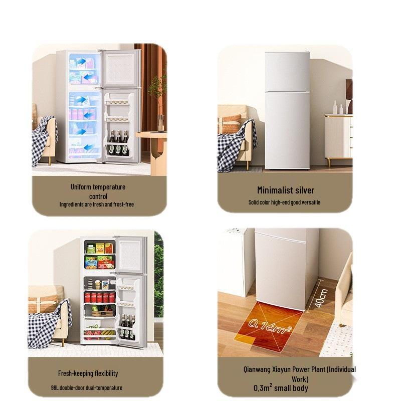 Energieeffizienter kompakter Doppel-Tür Mini-Kühlschrank für Zuhause, Wohnheim oder Büro