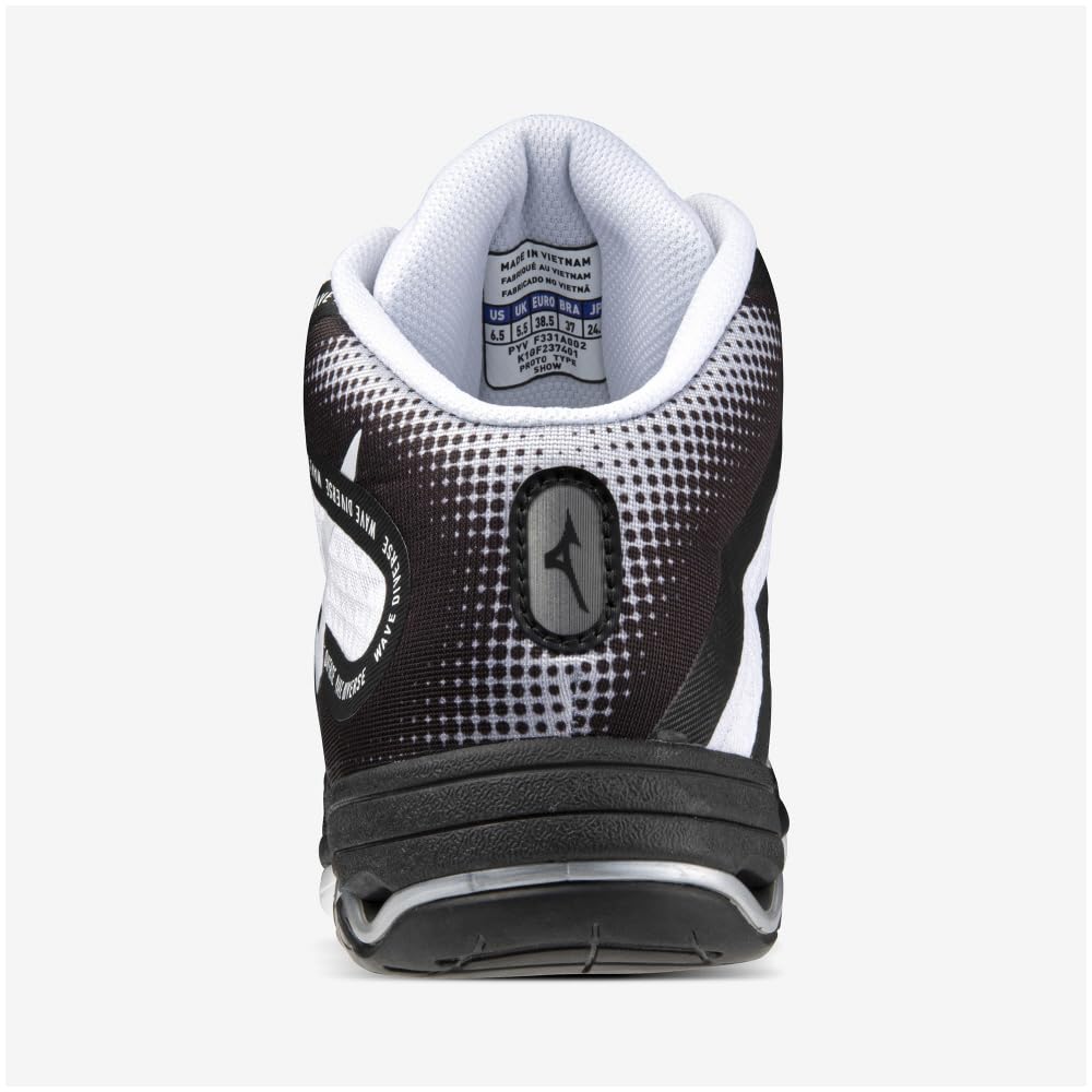Mizuno Wave Divers DE 2 Fitness Size 2E Shoes, Indoor, Studio, Gym, Exercise, White/Black/Light Gray, 23.0 cm,
