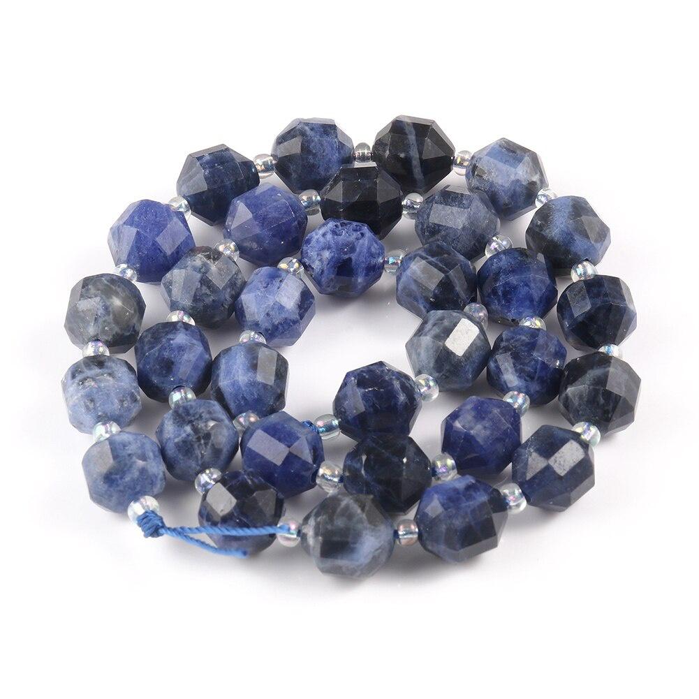 

Натуральные старые синие содалитовые яшмы граненой формы, энергетическая колонна, свободные каменные бусины для изготовления ювелирных изделий, браслет «сделай сам», 15-дюймовая прядь 8x7mm approx 40pcs синий