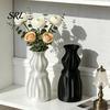 3D Printed Silk Texture Vase Flower Vase, Modern Decorative Minimalist Container, Sturdy Plastic Plant Holder Floral Arrangement for Home Living Room