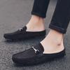 Fashion Leather Summer Half Drag Comfy Man Muller Shoes Hollow Out Mens Loafers Casual Men's Slip on Shoes Fashion Outdoor Slippers
