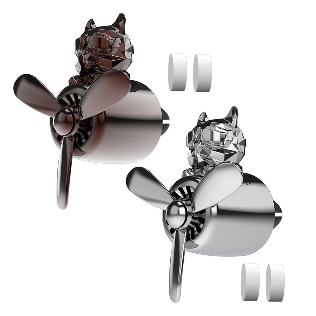 Kreative Auto Parfüm Dekoration Rotierender Propeller Auto Lüftungsschlitz Duft Magnetisches Design Hund Pilot Auto Innenzubehör