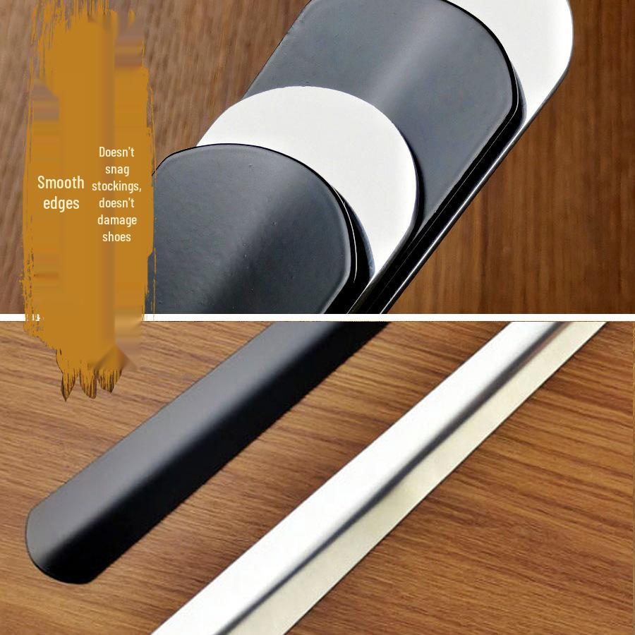 Long Handle Stainless Steel Shoehorn - Extended Metal Shoe Lifter