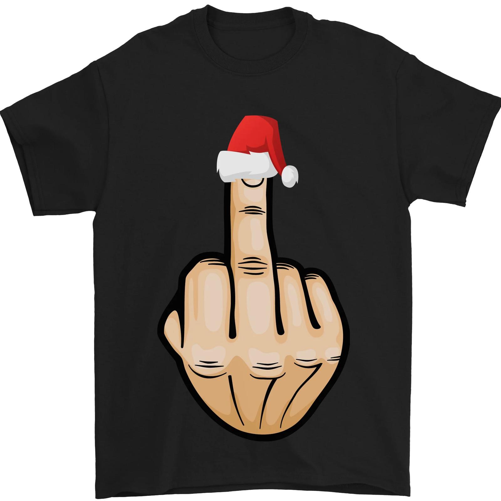 Bah Humbug Finger Flip Funny Christmas Rude Mens T-Shirt Cotton Unisex T-Shirt XXL