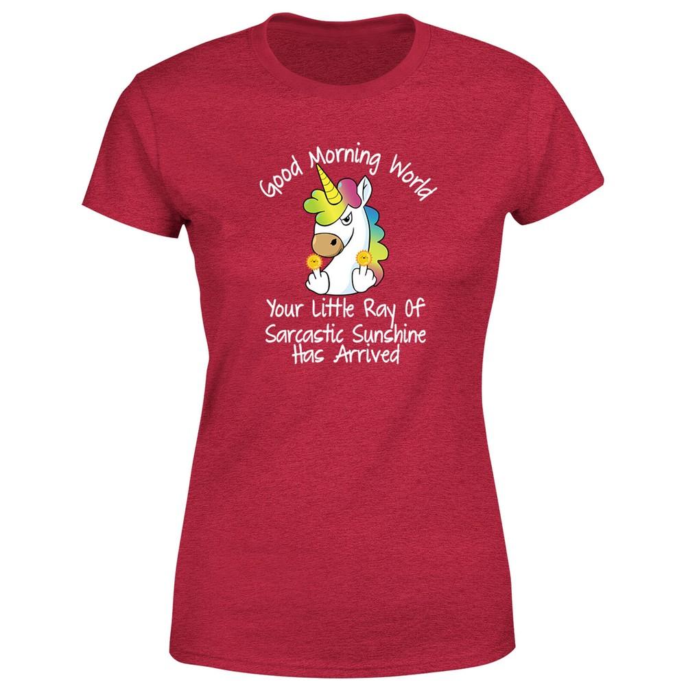 

Your Little Ray Of Sarcastic Sunshine Has Arrived Womens T Shirt Unicorn Tee Top XL