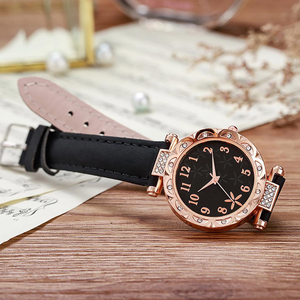 Damen Armbanduhr und Koordinierende Schmuckkollektion Anhänger Halskette Armband Ringe Ohrringe Modisches Damen Schmuckset