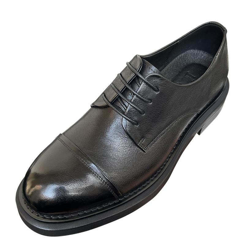 Three-Joint Leather Shoes Men'S Business Dress Leather Breathable Work Shoes Groom Wedding Shoes Men'S Leather Shoes Thick Soles Increase