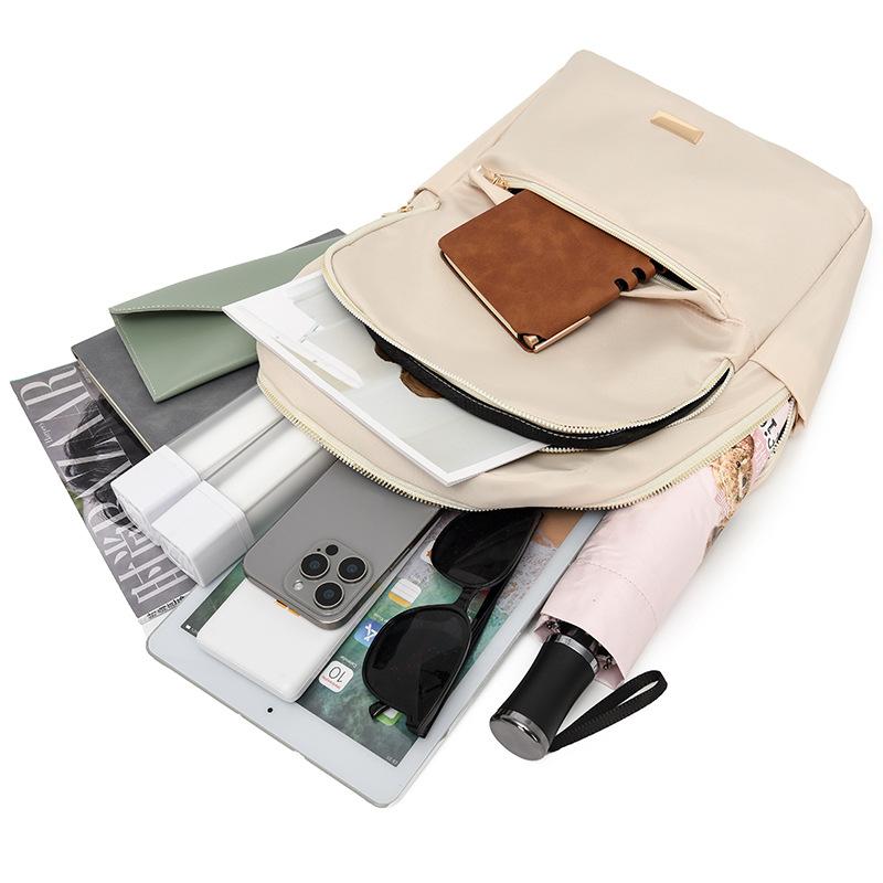 Schoolbag spring new fashion trend large capacity solid color backpack women commuting large capacity simple versatile back shoulder