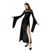 Dark Goth Halloween Costume Black Dress Witch Sexy Lace Medieval Maxi