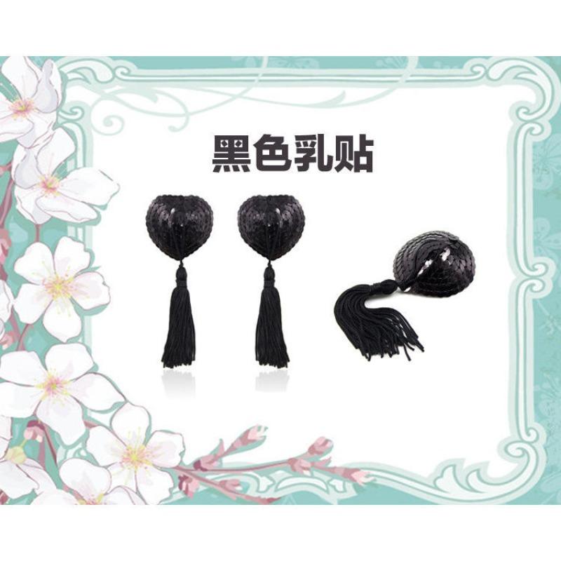 Sexy underwear accessories heart-shaped silicone chest stickers fringed heart-shaped sequins lace stickers blood drops